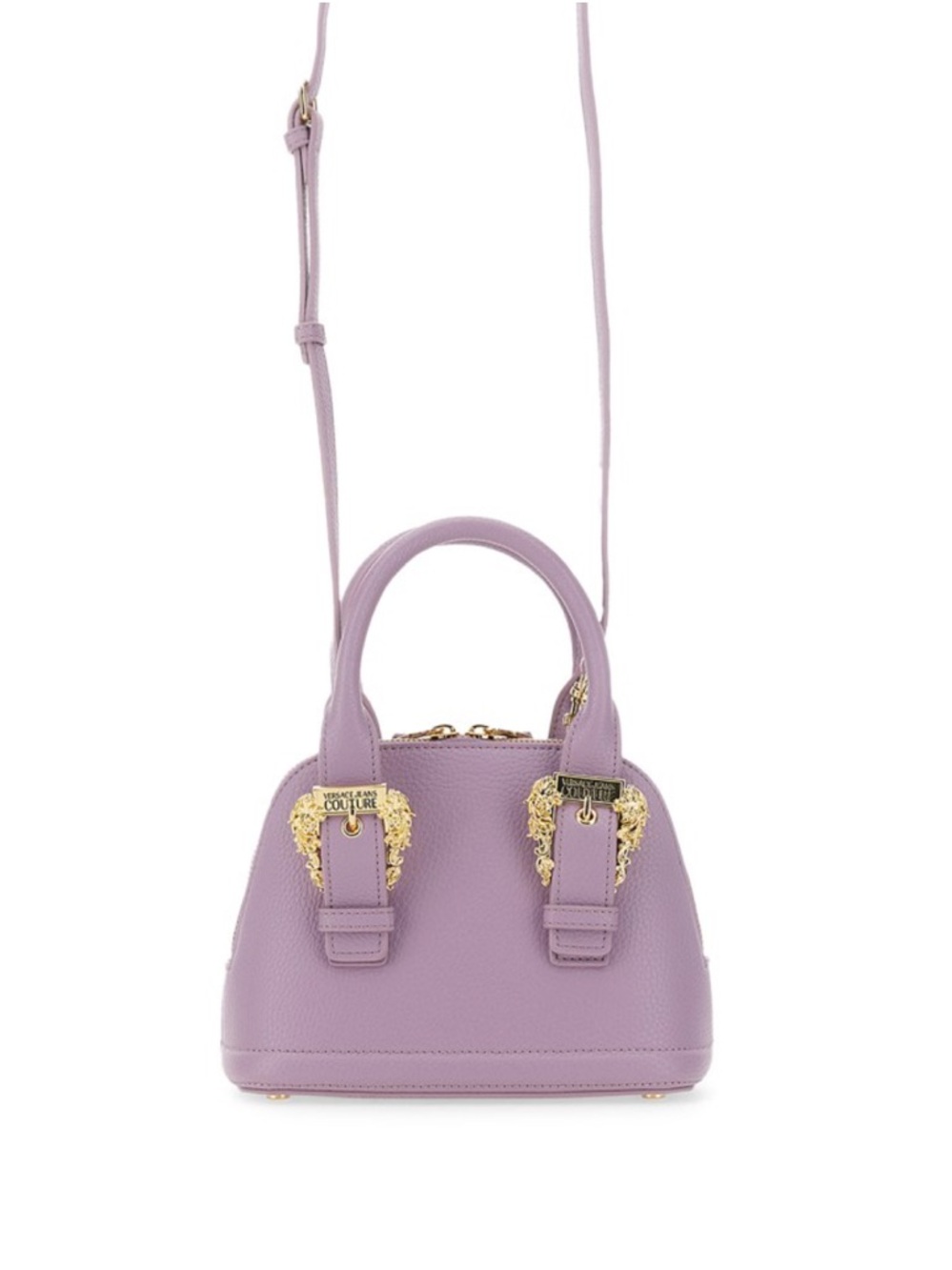 NWT Versace Jeans Collection Lilac Mini faux Leather Satchel with Gold Hardware